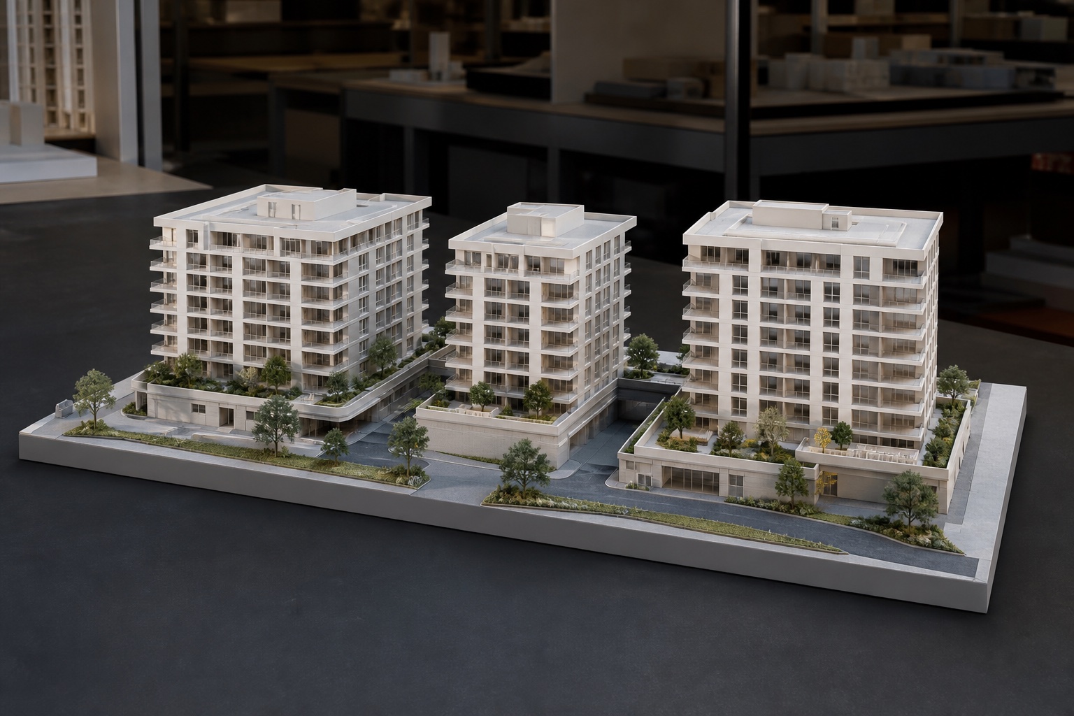High-detail custom property development architectural model